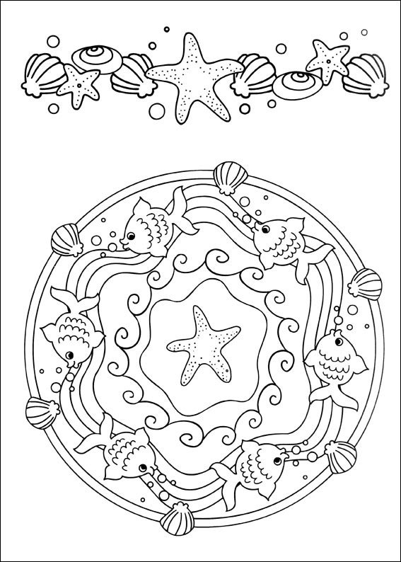 mandalas para colorir infantil peixes