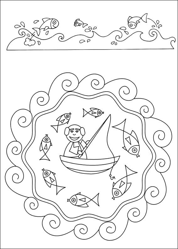 mandalas para colorir infantil pescaria