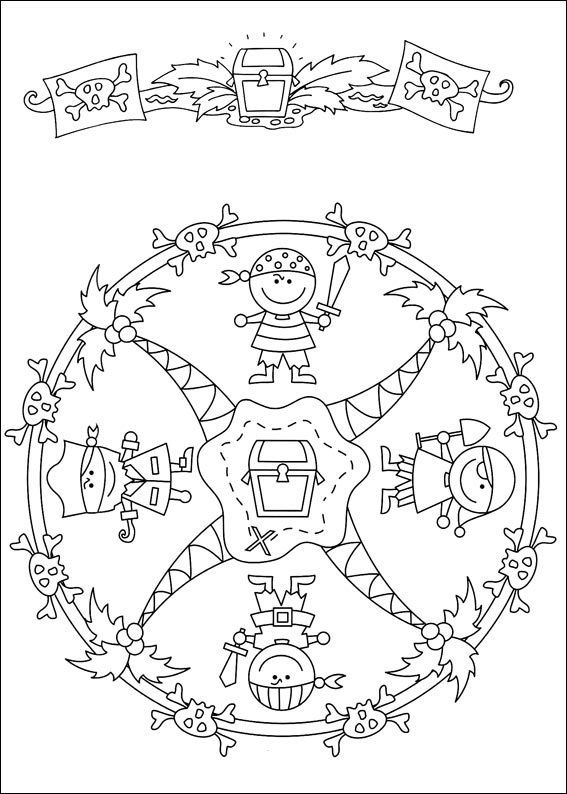 mandalas para colorir infantil pirata