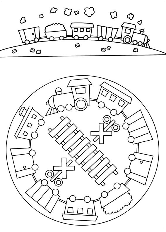 mandalas para colorir infantil trem