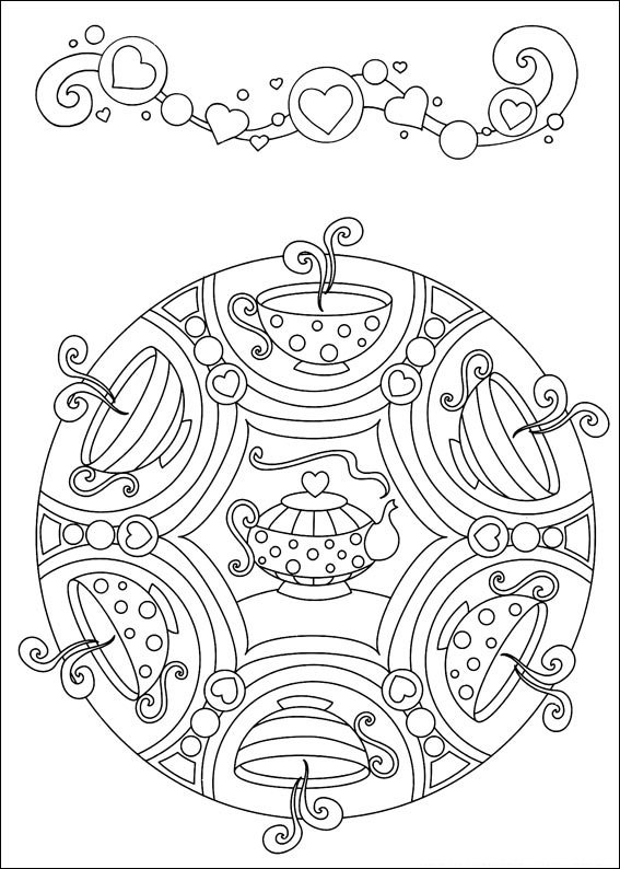 mandalas para colorir infantil xicara