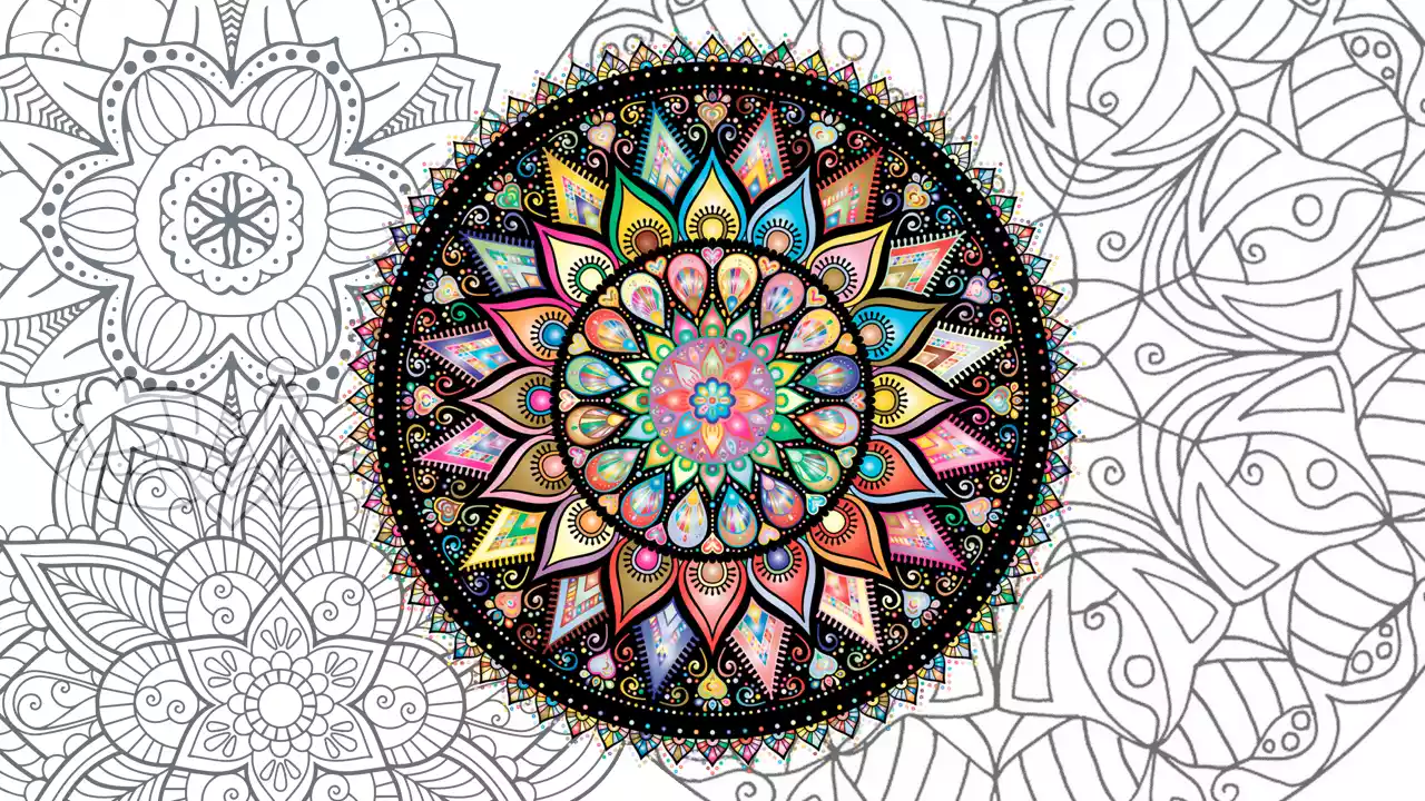 Desenho de Mandala flor natural para Colorir - Colorir.com