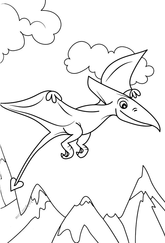 Desenhos de Pterodáctilo para colorir - Bora Colorir