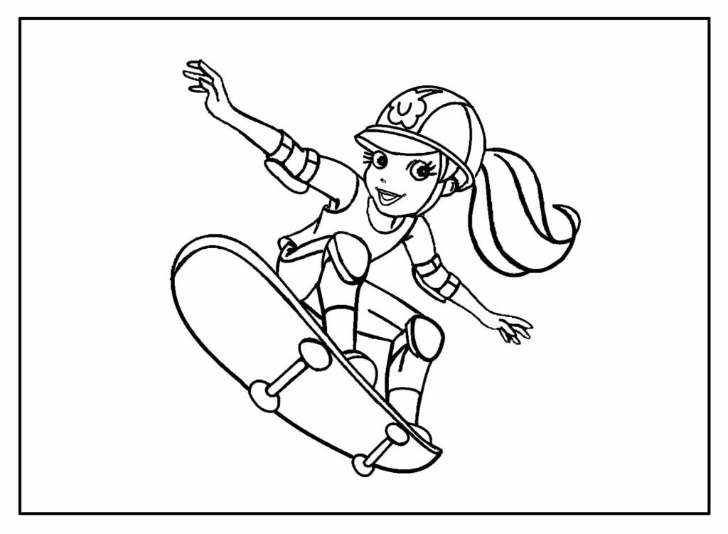 paginas polly pocket para colorir esporte