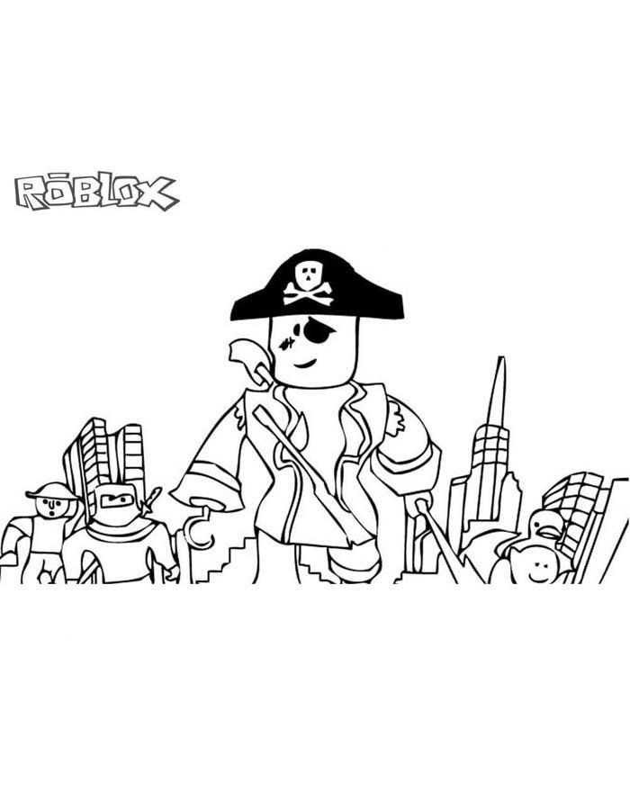 Desenhos engraçados do Roblox Pirate para colorir para imprimir  gratuitamente para crianças de todas as idades