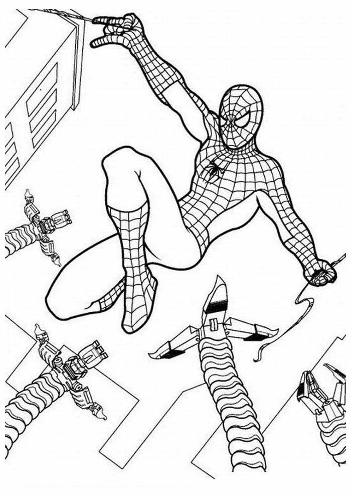 super herois para colorir homem aranha octopus