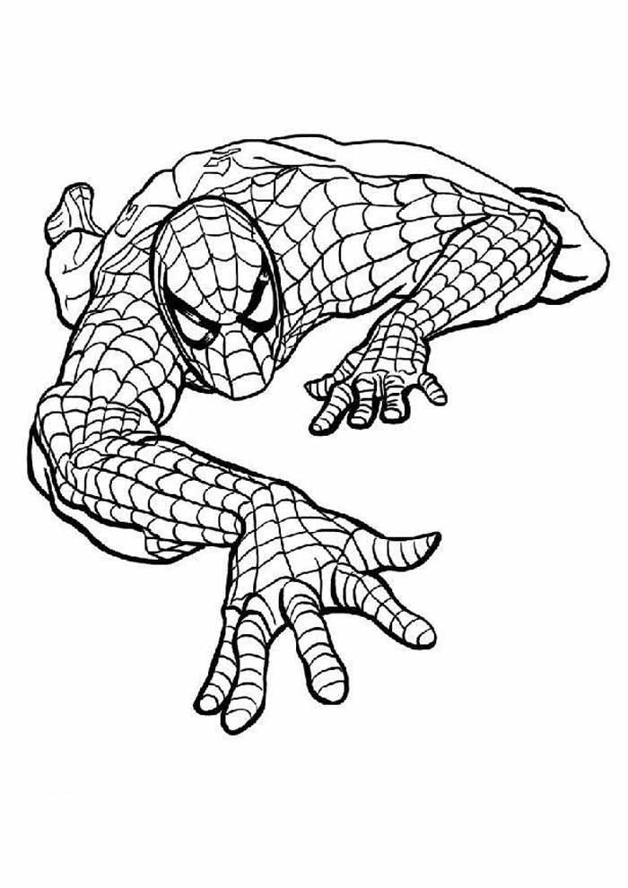 super herois para colorir homem aranha subindo