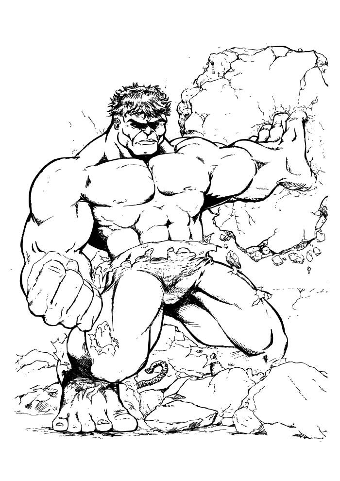 super herois para colorir hulk forte