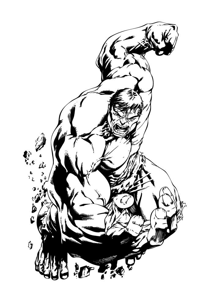 super herois para colorir hulk soco