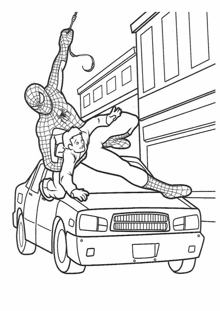 super herois para colorir spiderman salvado