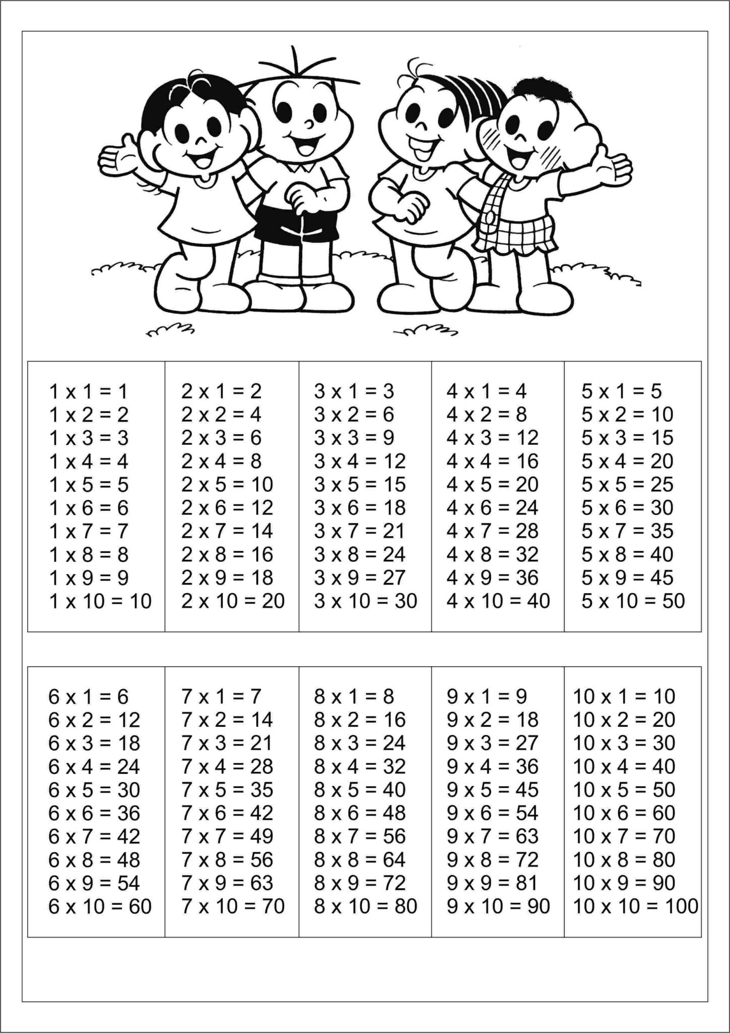 Tabuadas Para Imprimir A E Pdf Multiplica O Adi O Subtra O E Divis O