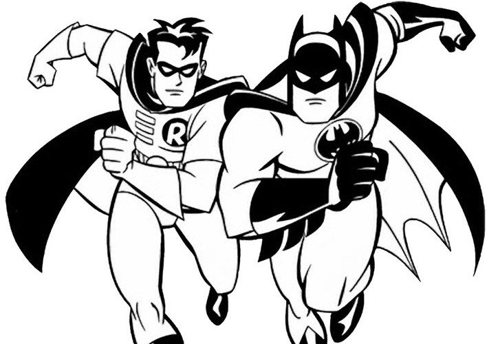 batman e robin para colorir parceiros