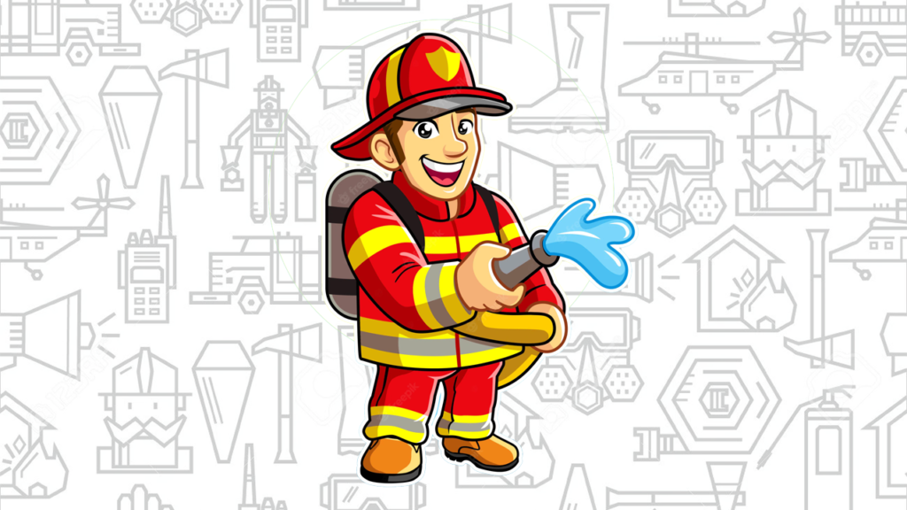 bombeiro para colorir