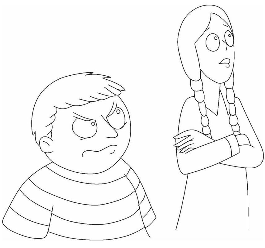 desenho a familia addams 10 para colorir