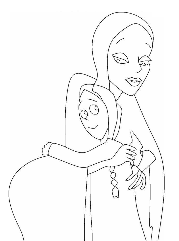 desenho a familia addams 13 para colorir