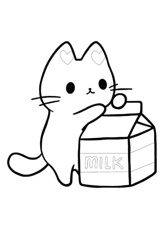desenho de gatinho com leite