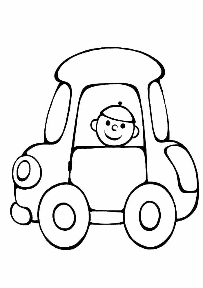 desenho infantil para colorir carro e menino