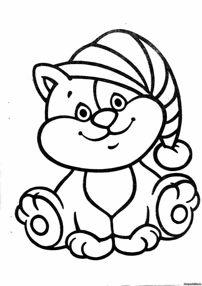 desenho infantil para colorir gato no natal