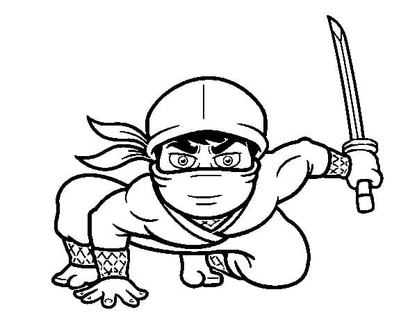 desenho ninja fofo 2 para colorir