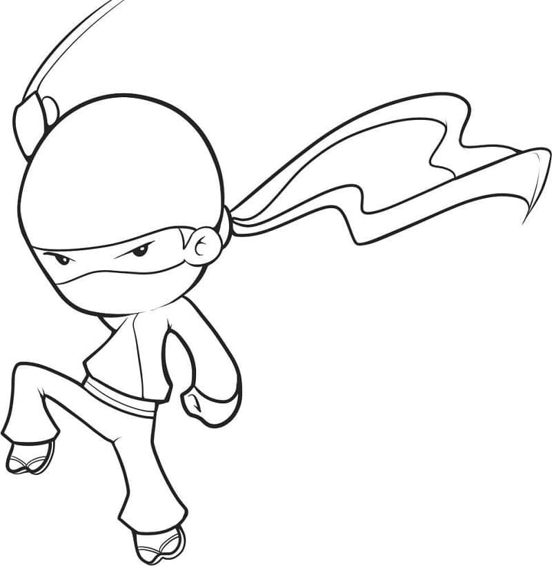 desenho ninja fofo para colorir