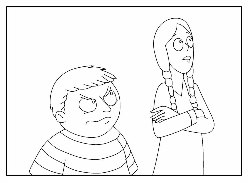 desenhos da familia adams para colorir 13