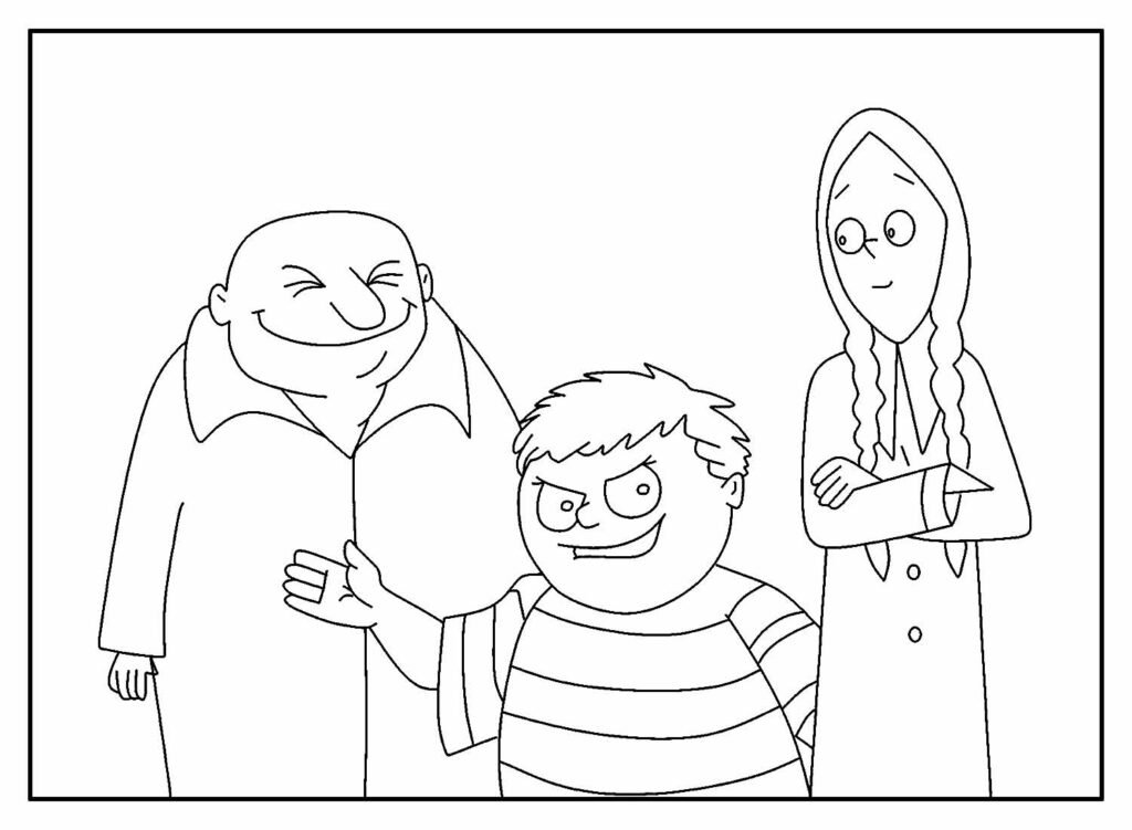 desenhos da familia adams para colorir 17