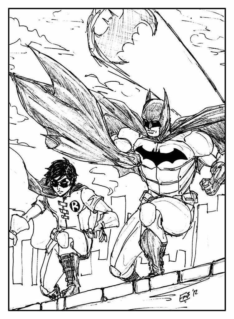 desenhos de batman e robin para colorir 11