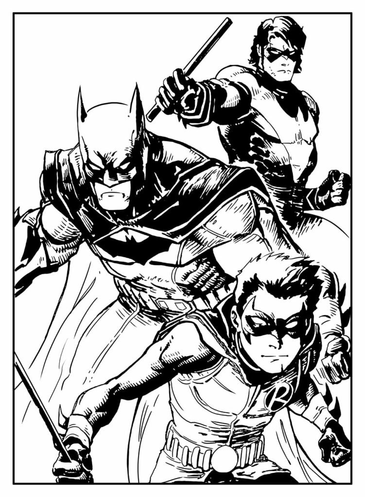 desenhos de batman e robin para colorir 2