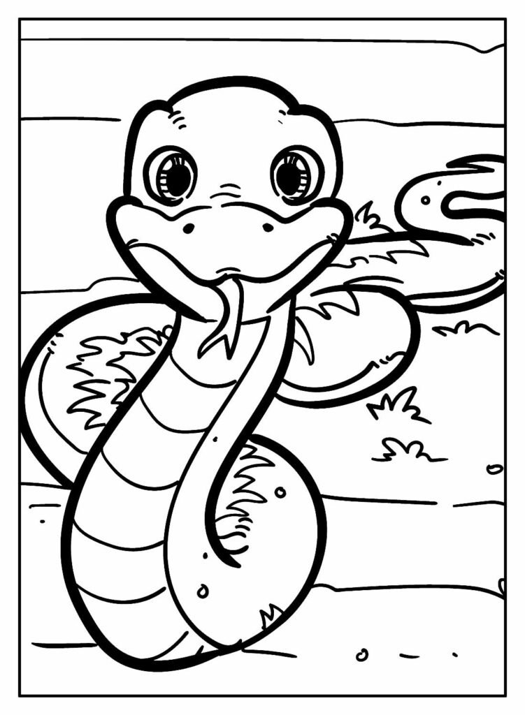 Desenhos de Cobra para Colorir e Pintar - Tudo Para Colorir