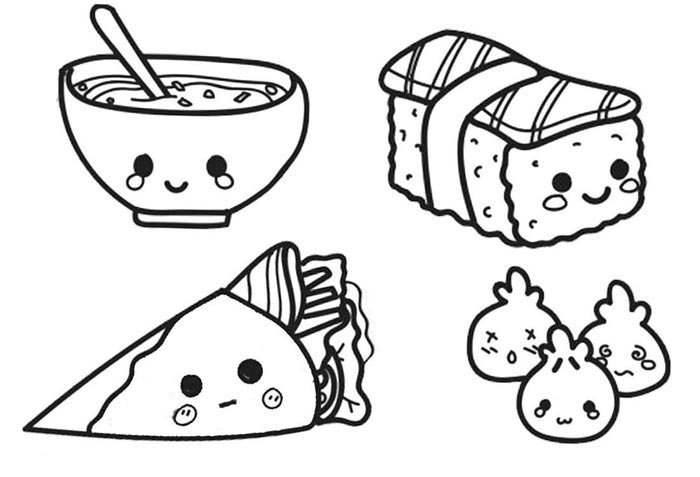 desenhos de comida kawaii