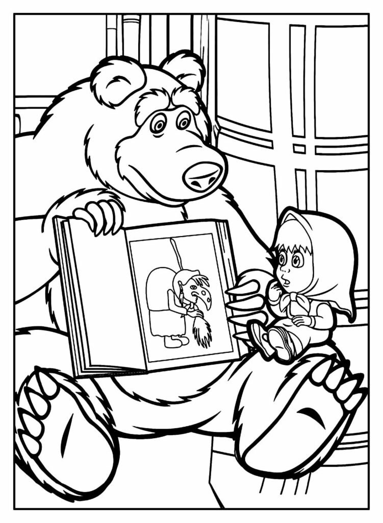 desenhos de masha e o urso para colorir 11