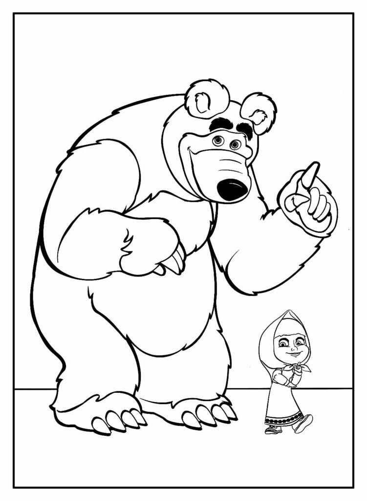 desenhos de masha e o urso para colorir 12