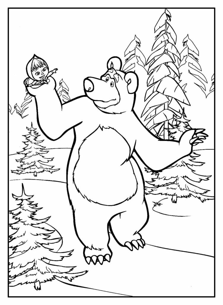 desenhos de masha e o urso para colorir 13