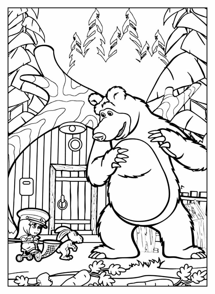 desenhos de masha e o urso para colorir 35