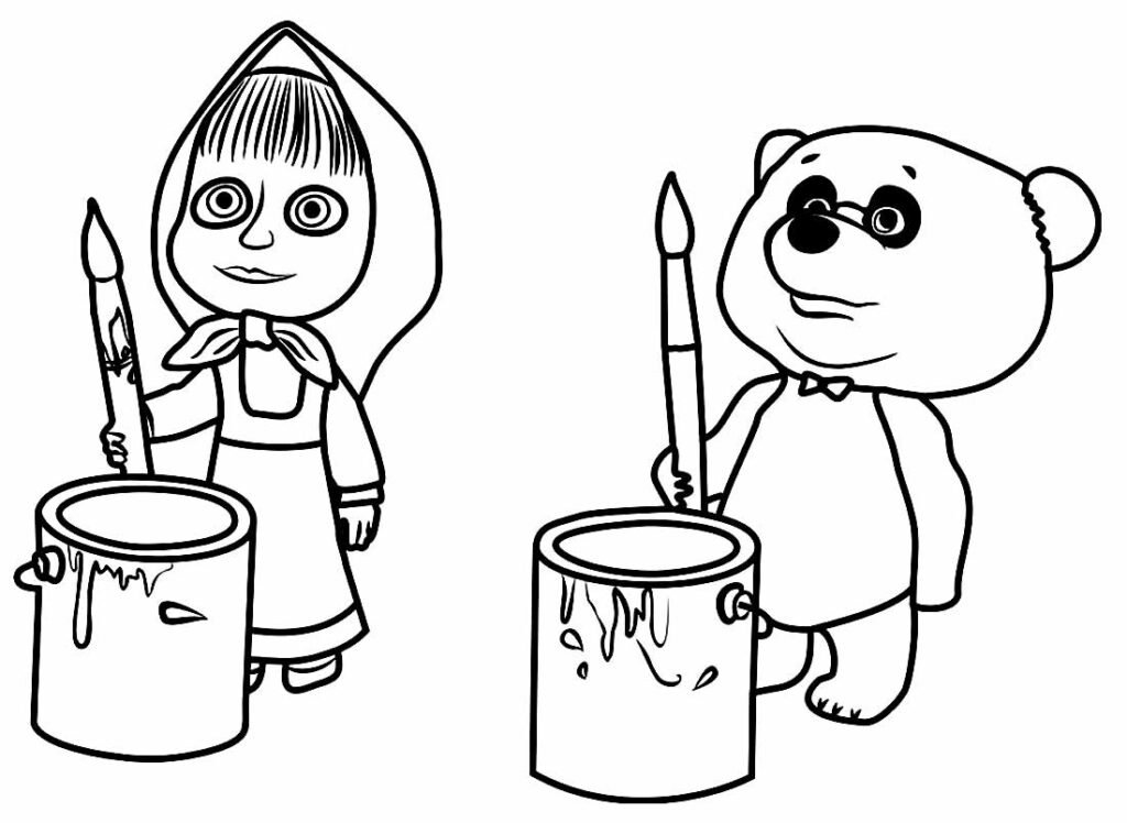 desenhos de masha e o urso para colorir 5