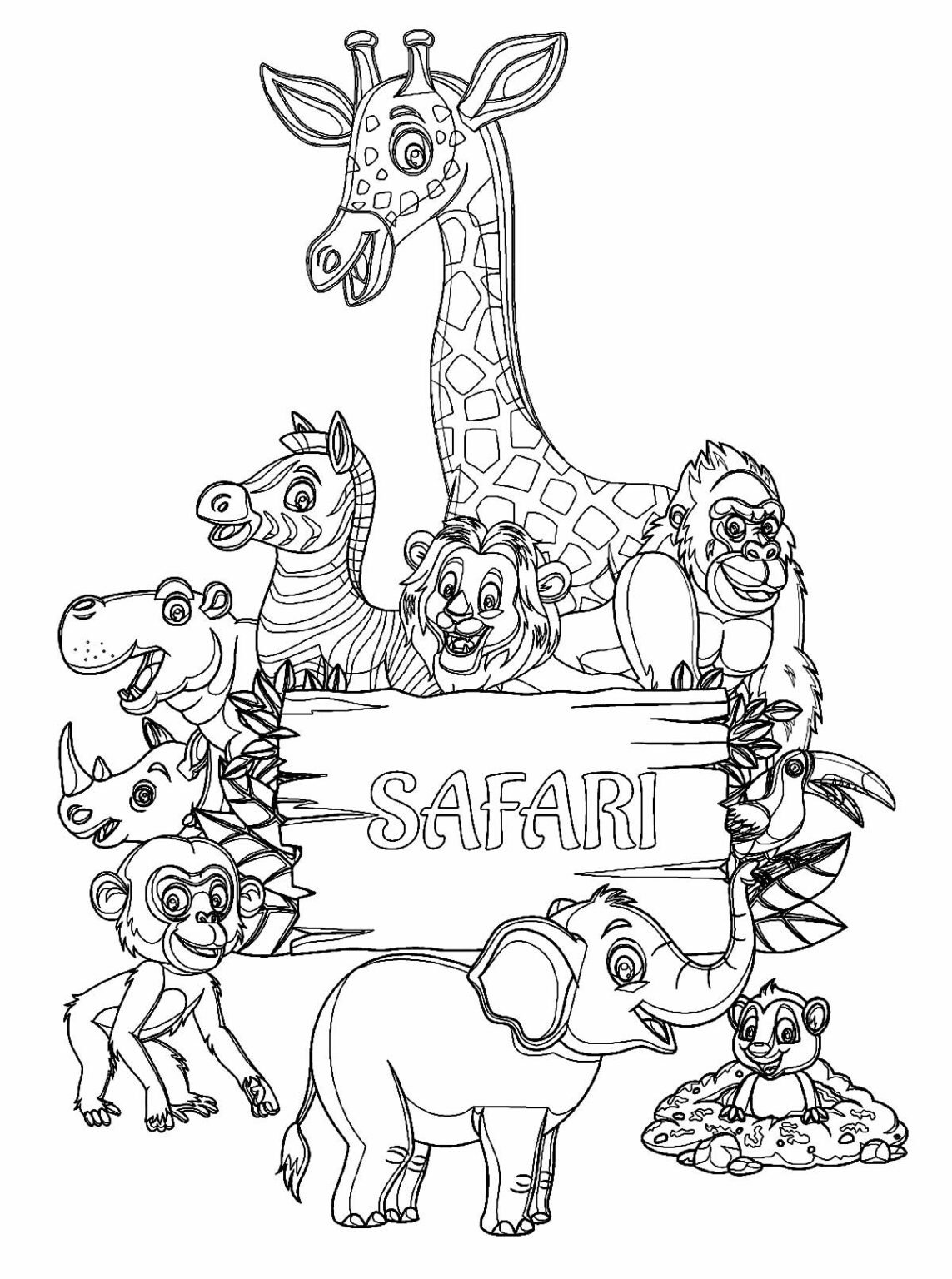 livro de colorir safari para imprimir pdf