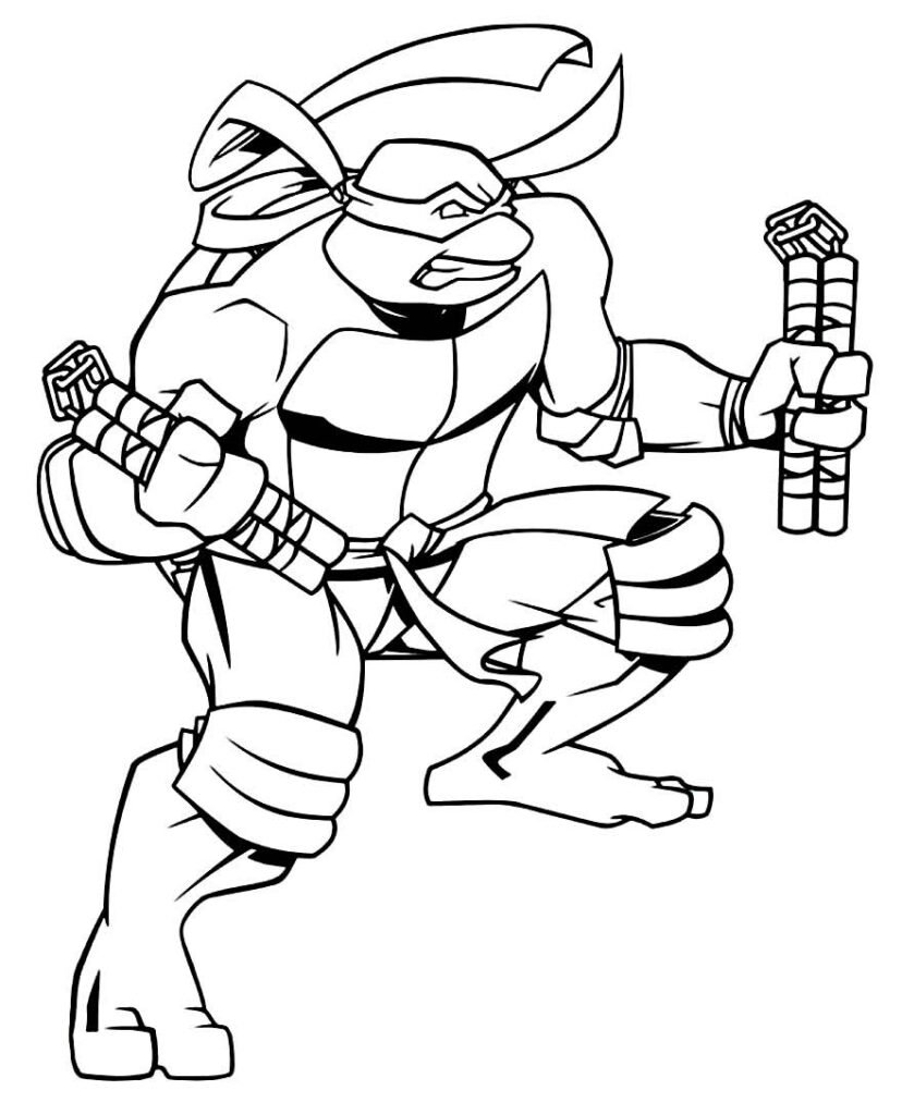 Tartarugas Ninja usam páginas para colorir de Manriki e skate - Páginas  para colorir gratuitas para impressão