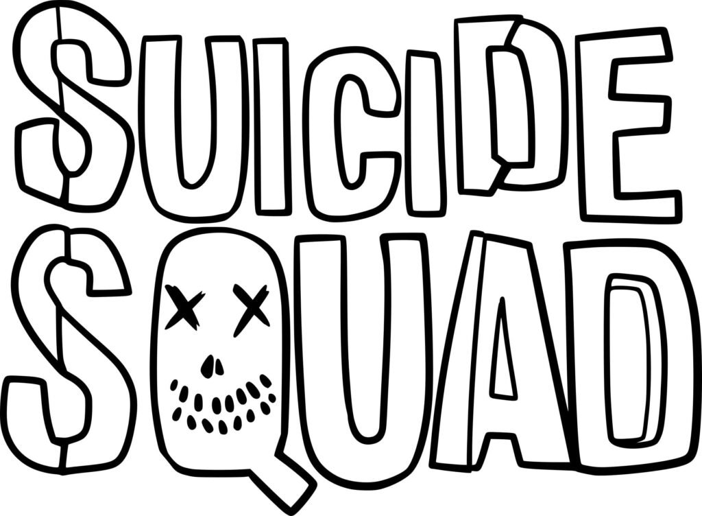 esquadrao suicida para colorir logo