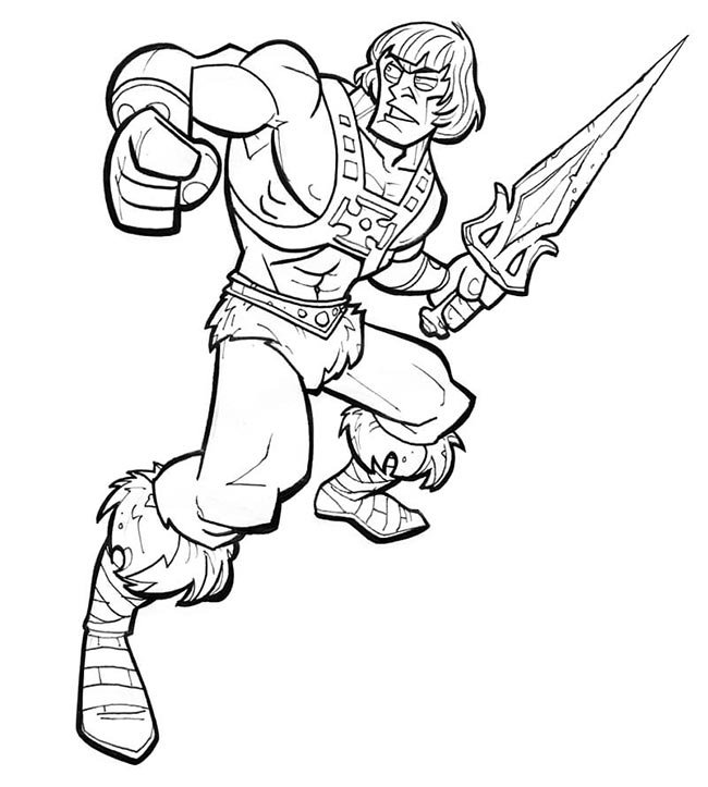 he man para colorir com espada 1 4