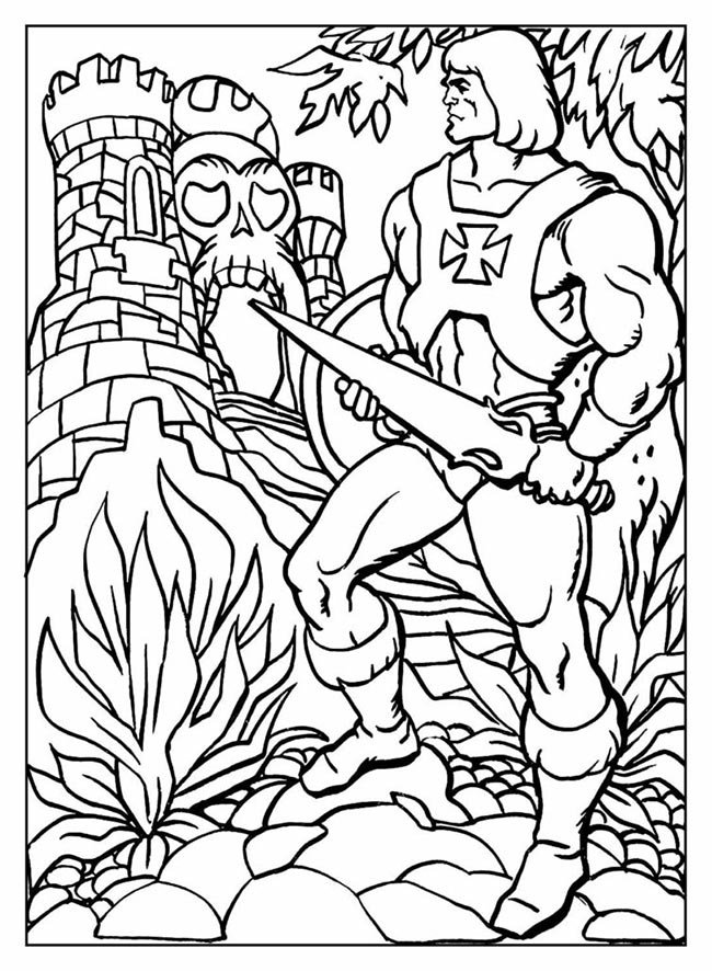 he man para colorir desenhos de He Man para imprimir