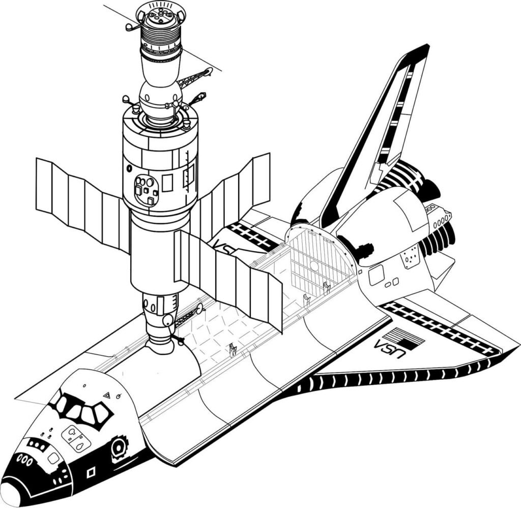 nave espacial para colorir aberto
