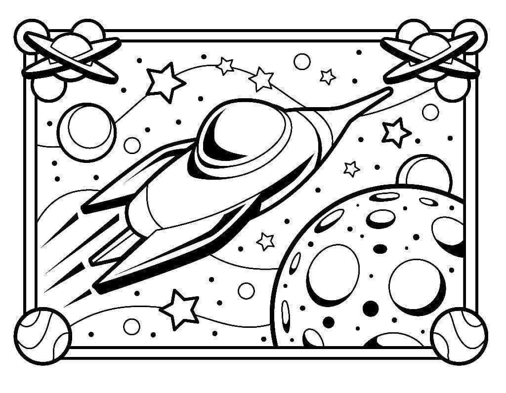 nave espacial para colorir kids