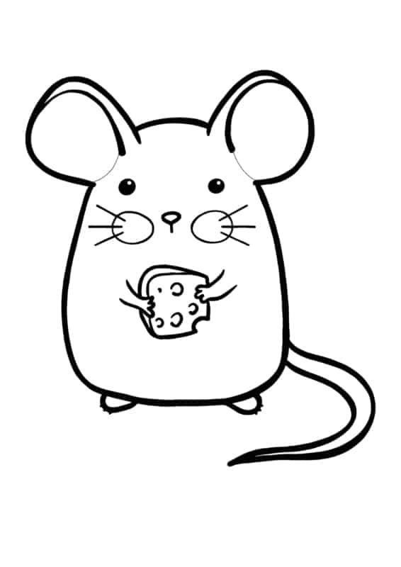 ratinho com queijo para colorir
