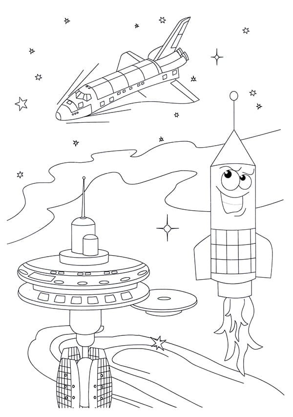 space ship para colorir espaco