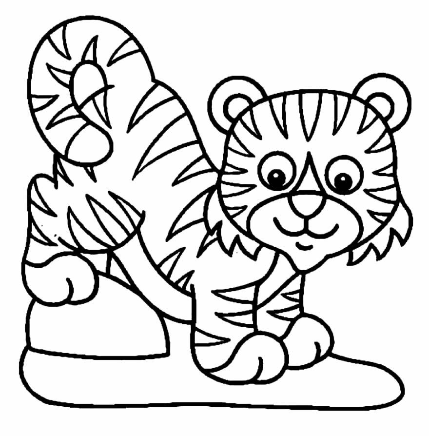 desenho de tigre para pintar e colorir 8