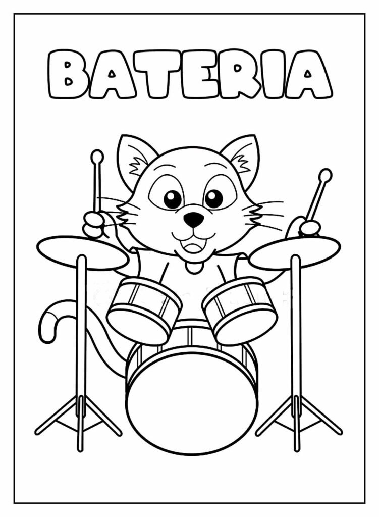 desenhos de bateria para colorir 15