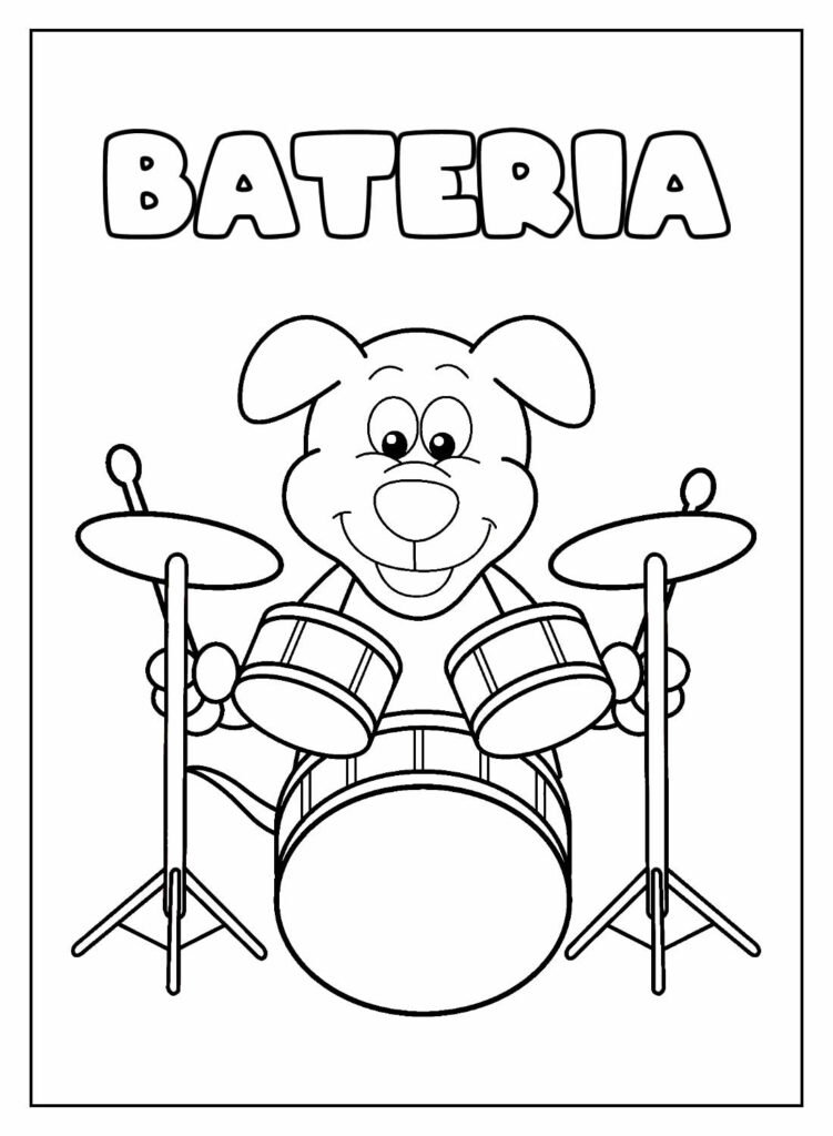 desenhos de bateria para colorir 24