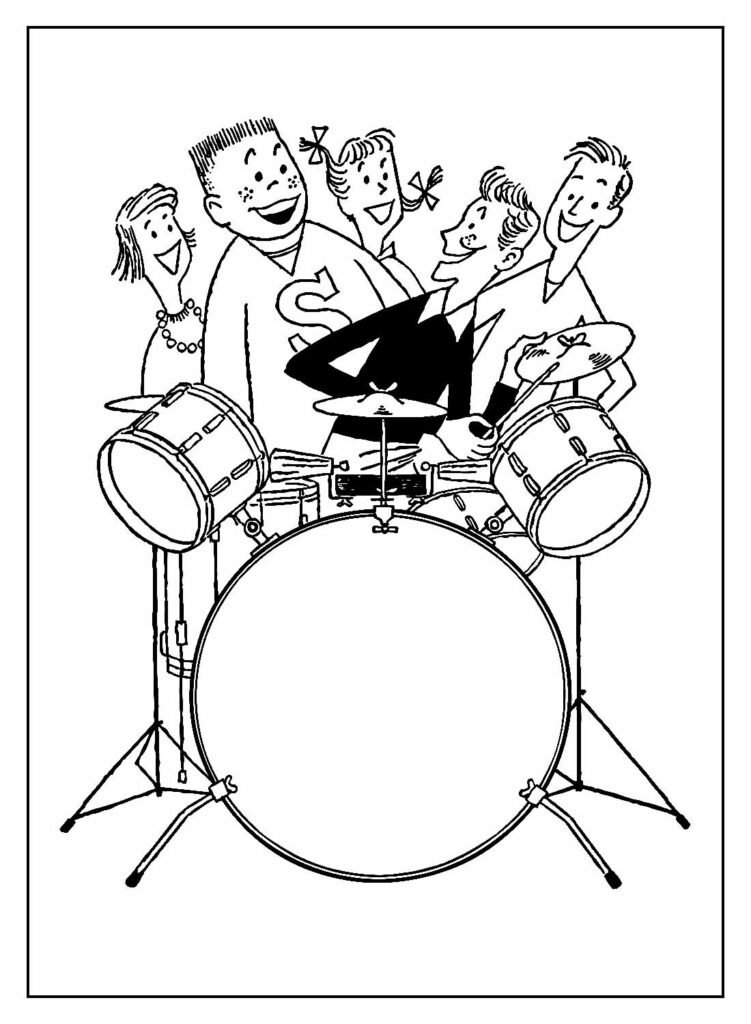 Desenho de Bateria para Colorir - Colorir.com