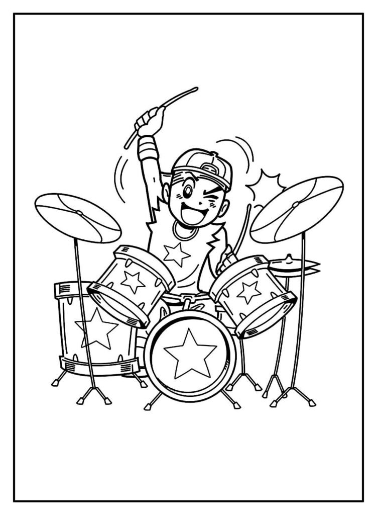 desenhos de bateria para colorir 44