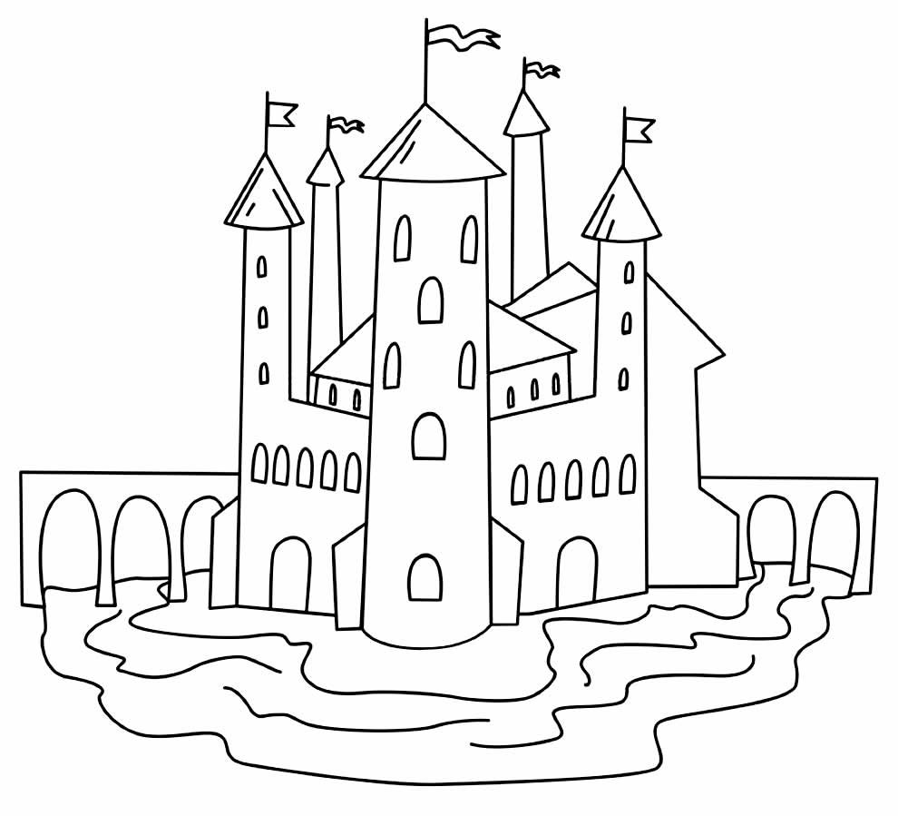 desenhos de castelo para pintar e colorir 20